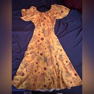 Pinup Girl Clothing Spanish Fans butterfly dress Size Small